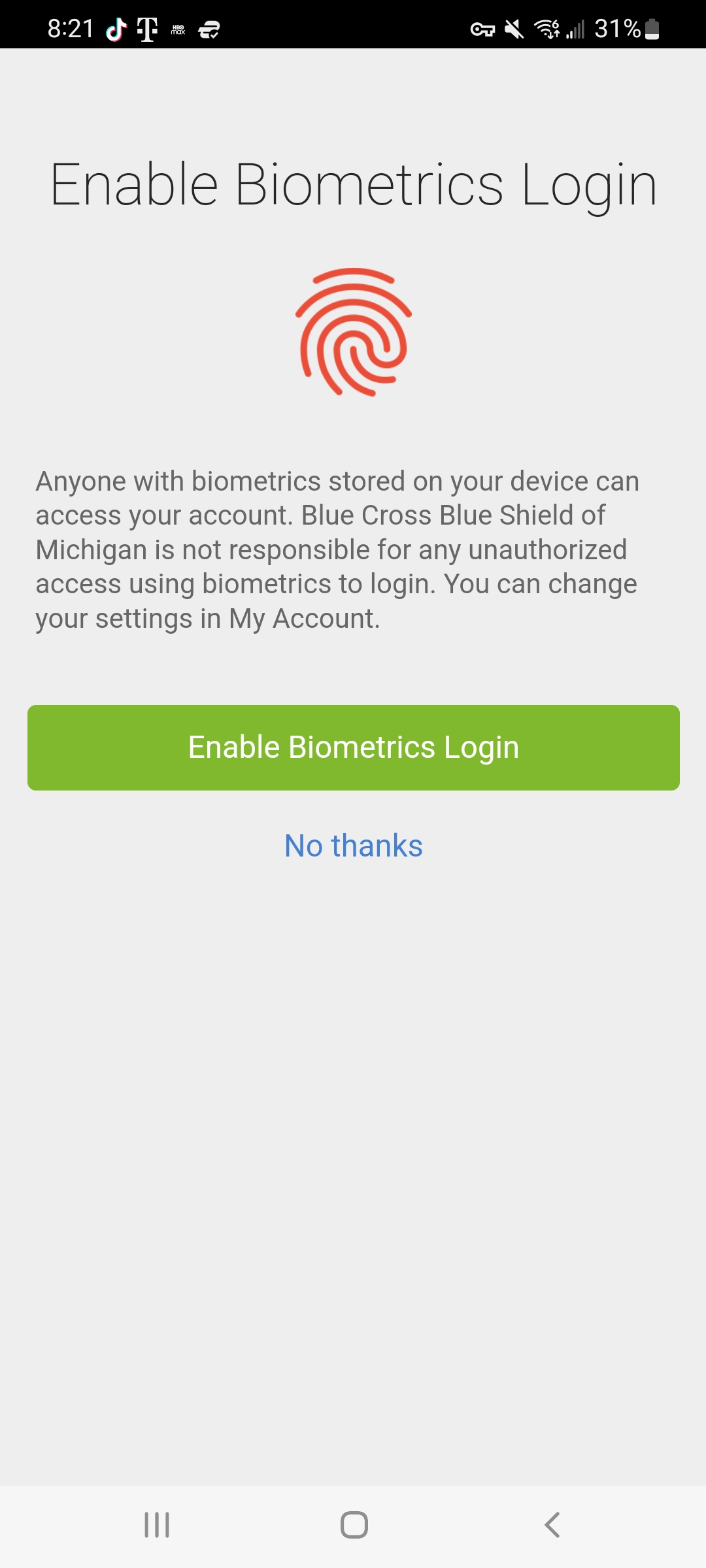 Mobile App UI - Biometrics