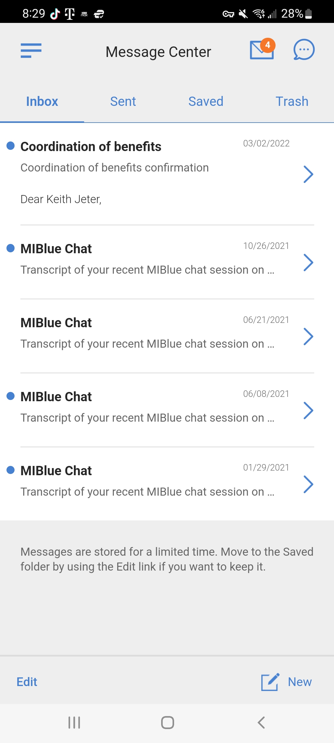 Mobile App UI - Messages