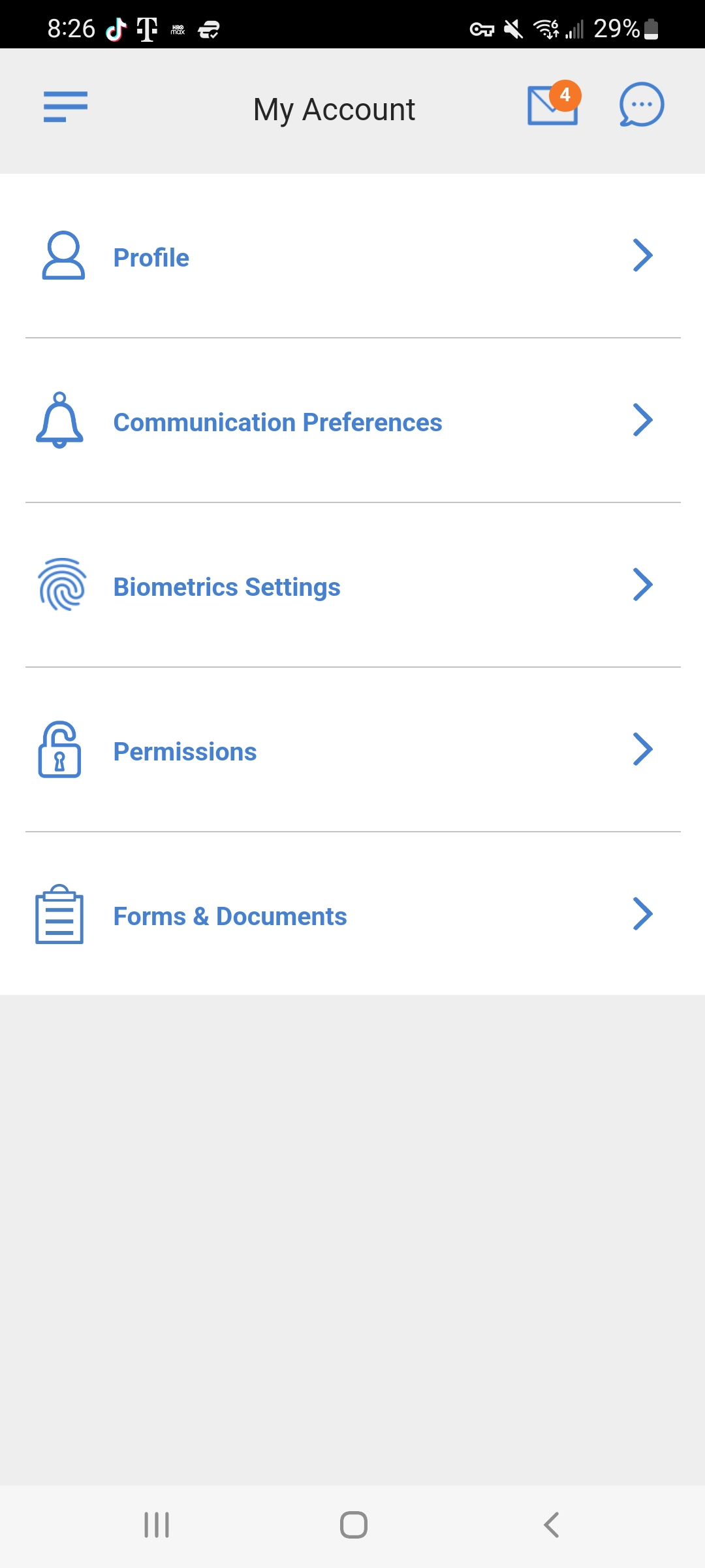 Mobile App UI - Account